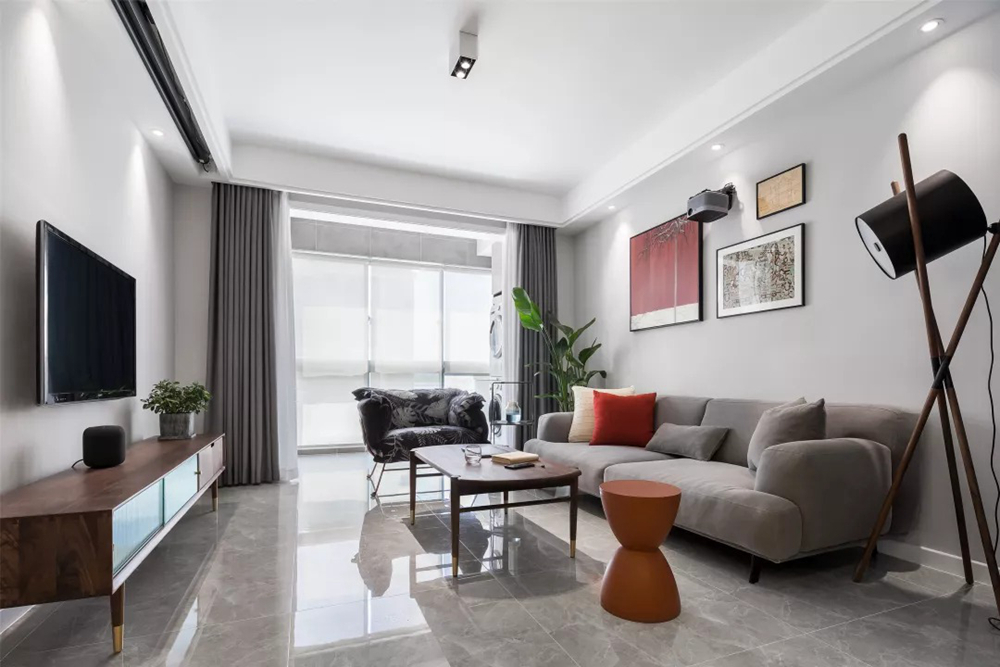 []现代和简单的色调搭配，74平方米的北欧轻豪华风格，轻奢稳重