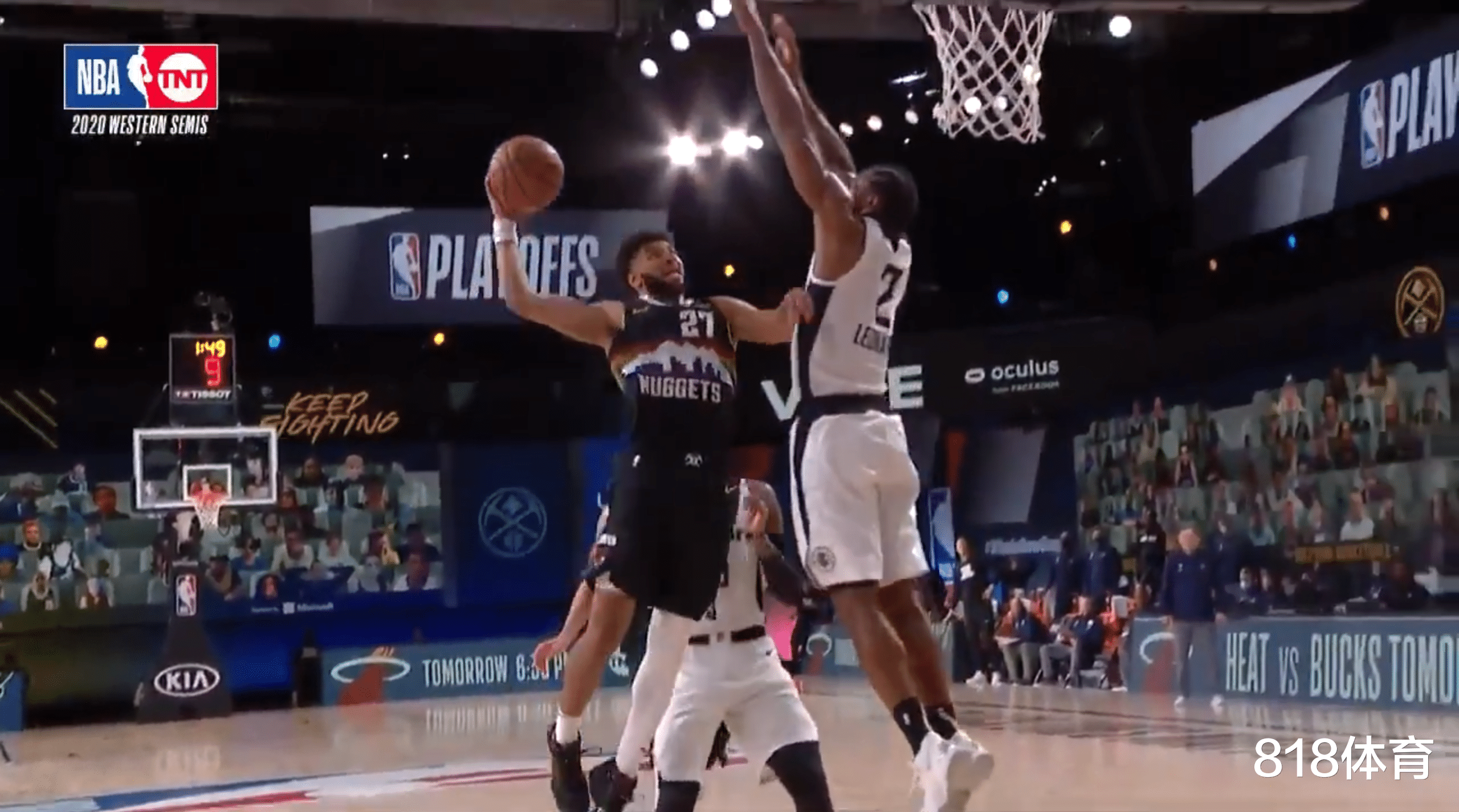 李小文|一阳指! 小卡中指盖帽拒绝穆雷隔扣, 机器人一般面无表情