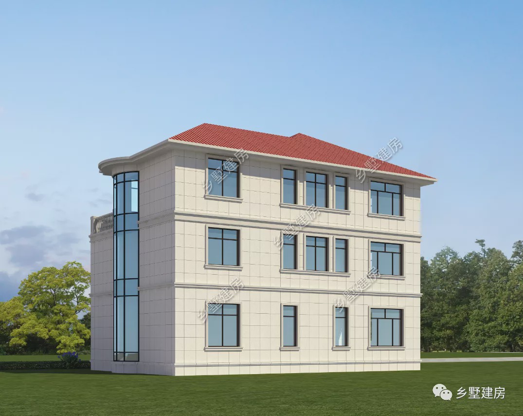 『』农村建房就该这样建，挑空客厅配上阳光房，轻奢风的别墅绝对亮眼