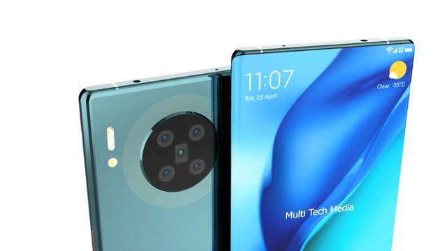 人脸识别▲华为Mate40Pro概念图：砍刘海圆形花洒5摄，前摄人脸识别屏下隐藏