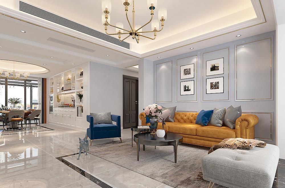 「设计师」180平轻奢美式风，听老婆的话把卧室衣柜做成玻璃柜门，太好看了