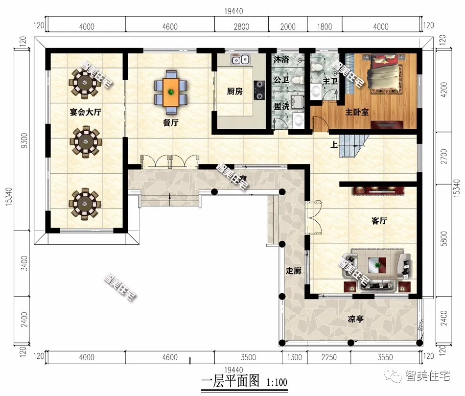 |仿古风格设计的农村别墅，第一栋适合做民宿，很有特色