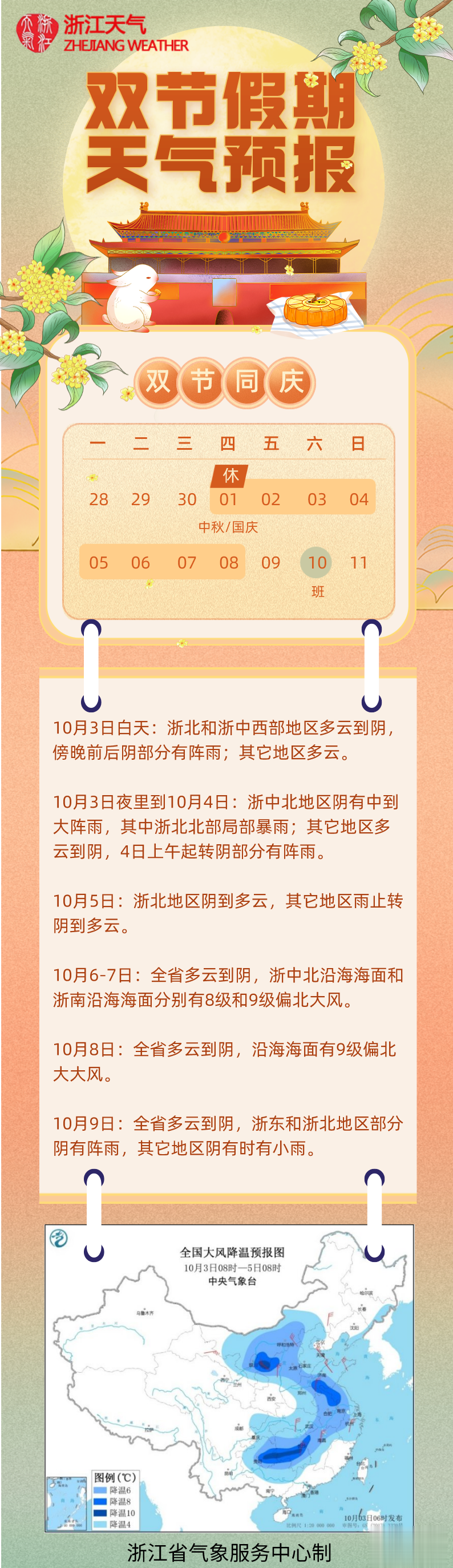 浙江天气|冷空气和雨水马上要到了，后天凉意来袭！