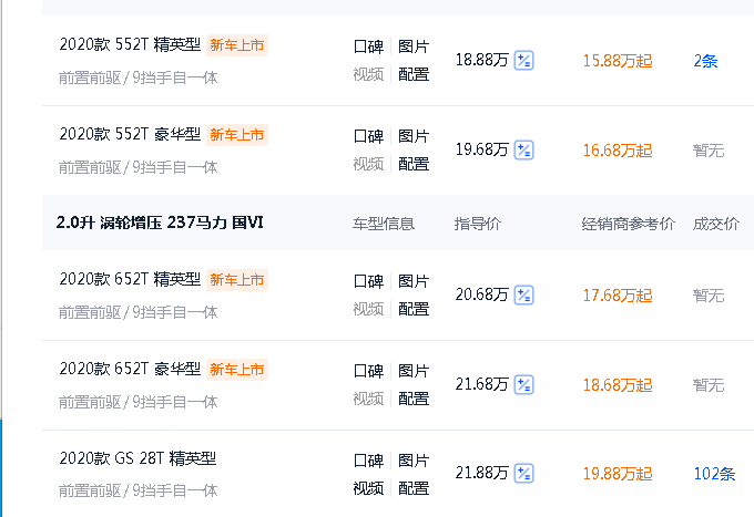 长安汽车|第五代别克君威来了，配2.0T+9AT，心里有数刚上市就优惠3万