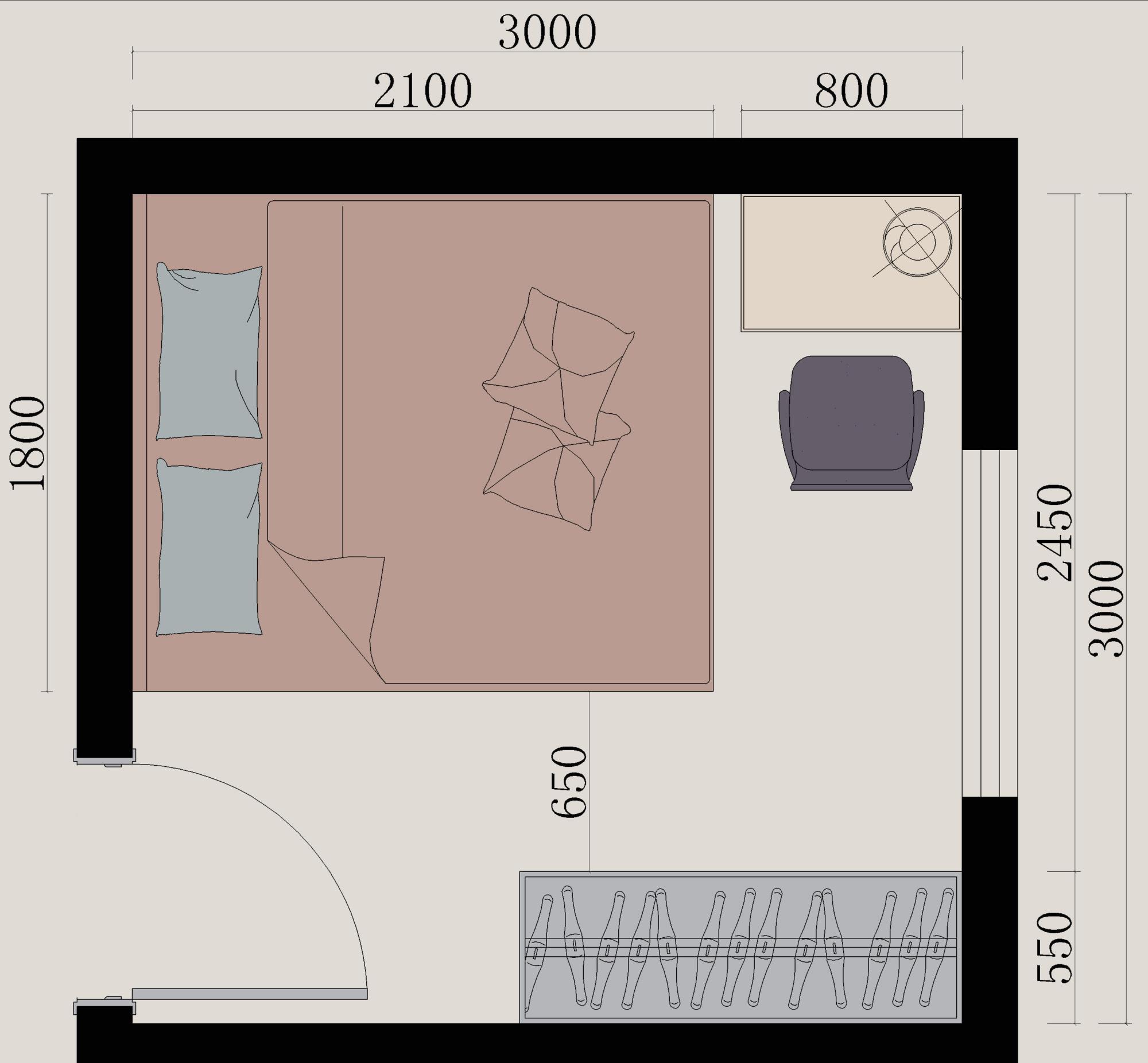 甲醛|3m×3m的卧室中，床、衣柜、书桌、书柜怎么布置才合理？干货收藏！