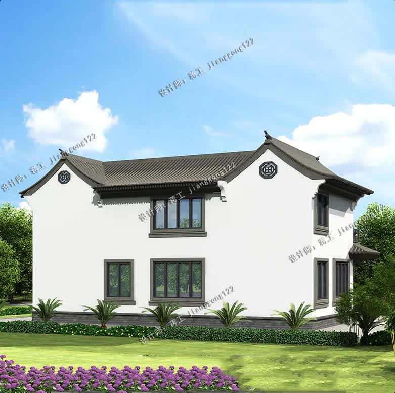 |3款新出炉的农村别墅，有100平的小洋楼，有180平的大宅院