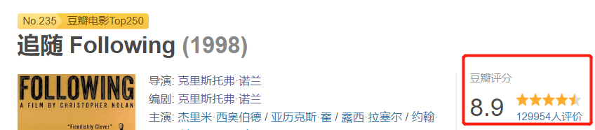 『宁浩』豆瓣Top250导演大赏：李安比王家卫强，两人和诺兰一起霸榜