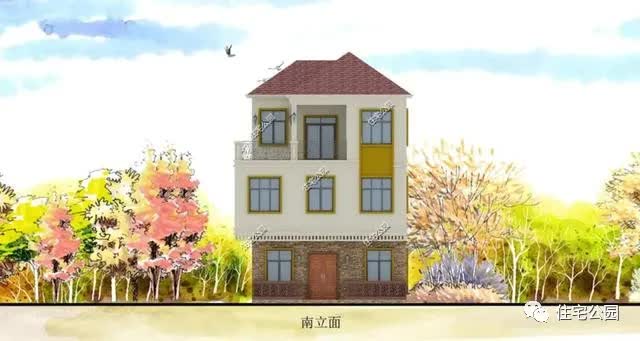 |8×9米占地仅79平，开放客厅+屋顶露台，简欧风三层农村小宅