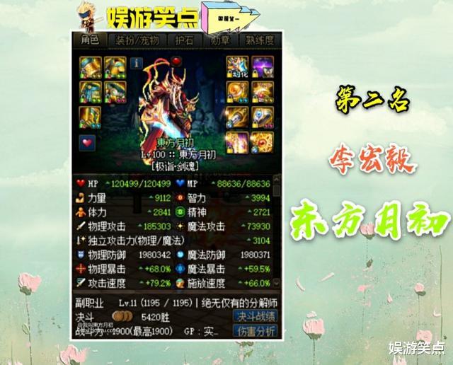 []DNF: 国服前三剑魂面板图，以及打桩数据，仅狂人力量面板破万