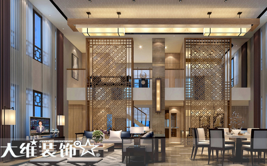 「」别墅装修设计-新中式风格设计，风雅大气，每到一处都是风景……