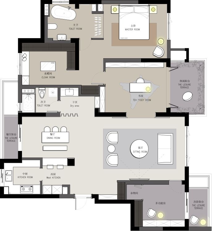 178㎡现代简约，自由宽敞的家，端庄舒适的优雅