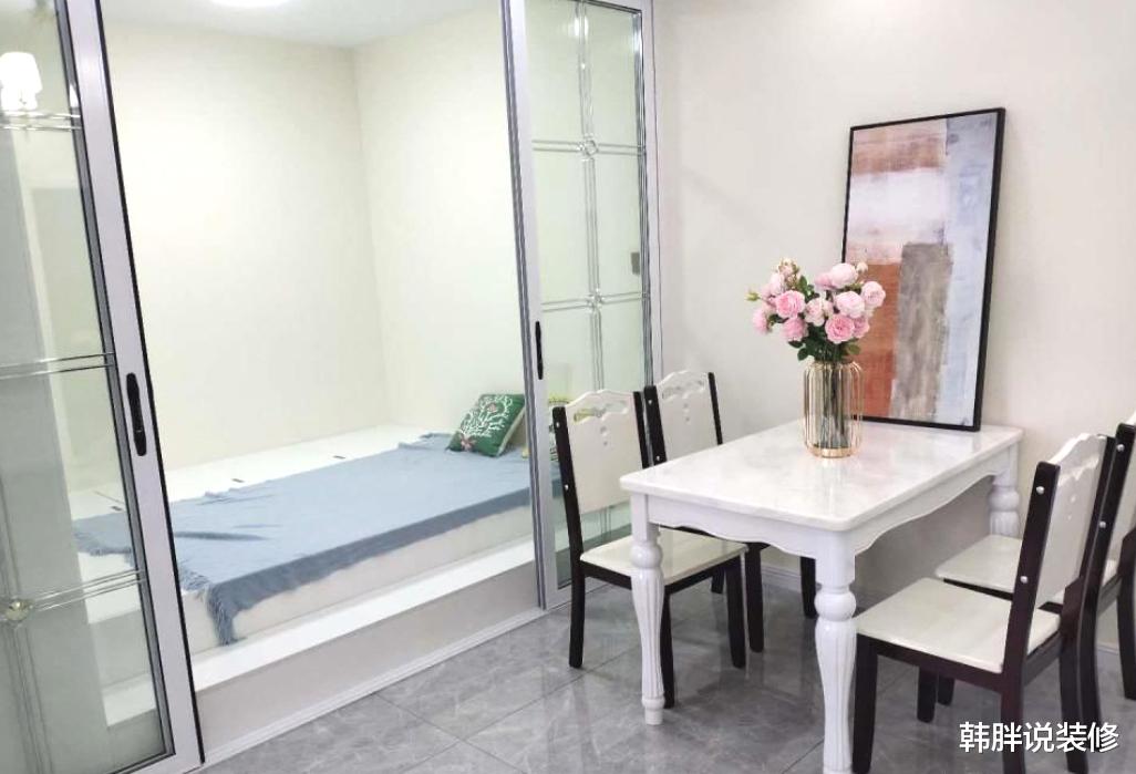 榻榻米|60㎡单身公寓，为满足一家三口，餐厅挤出榻榻米次卧，一房变两房