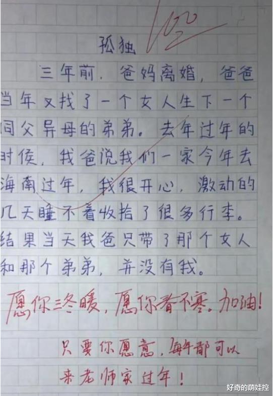 「孤独」小学生满分作文《孤独》,全篇没有“孤独”二字,却写满了心酸