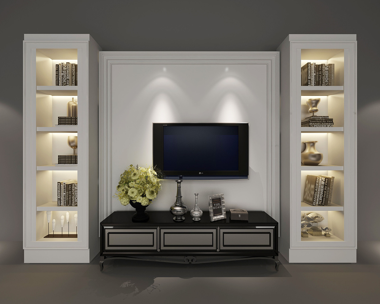 ▲现在的年轻人都这么装电视背景墙了！