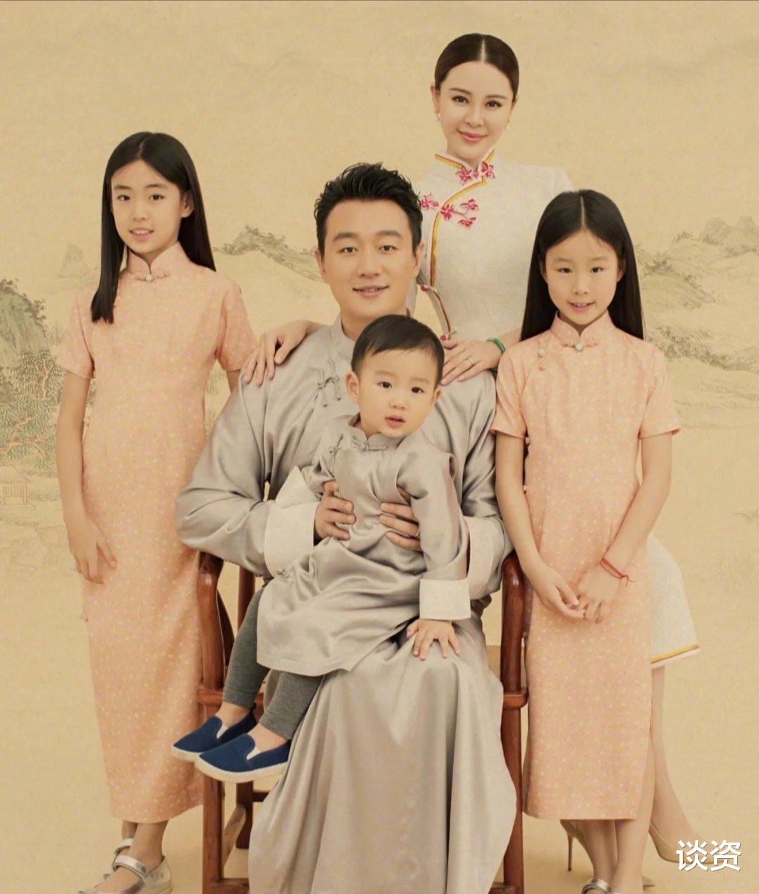 李晓川|佟大为关悦一家五口全家福,小儿子帅气出镜,却被说重男轻女?