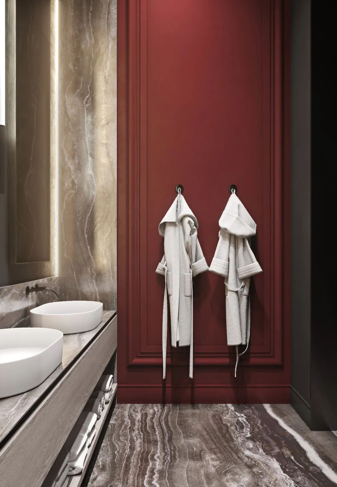 []「木禾堂」200㎡精致轻奢住宅，一抹低调红很高级！