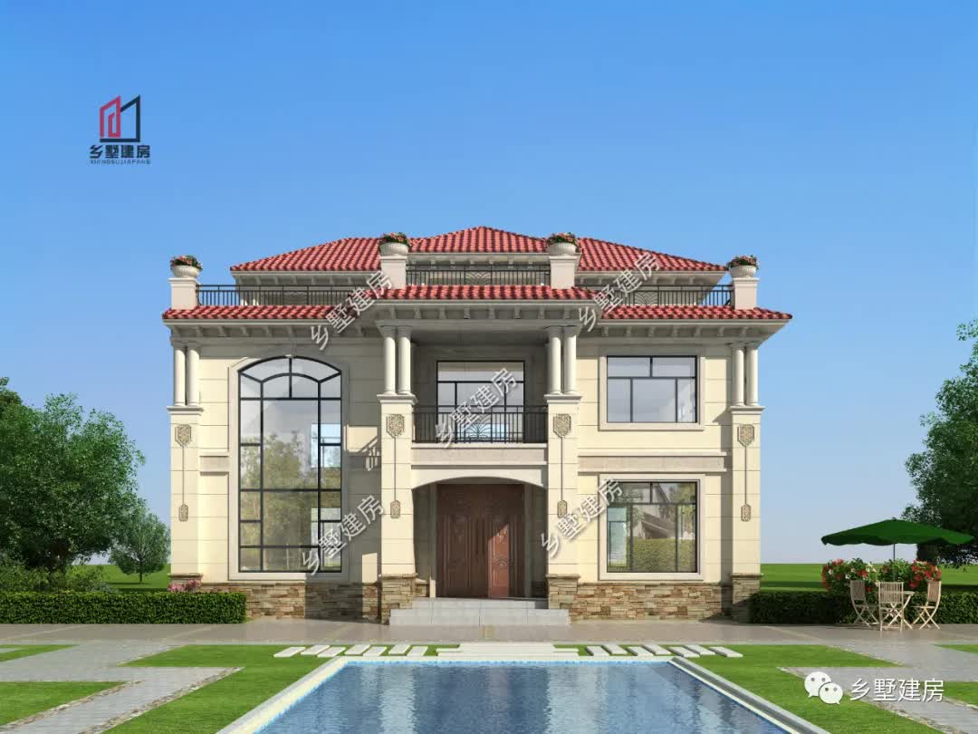 |14X12米三层农村自建房，超大露台还配有阳光房