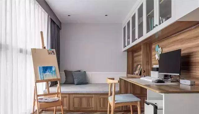 『』简装128㎡三居，蓝白色调碰撞文化砖的粗犷，营造清新北欧气质！