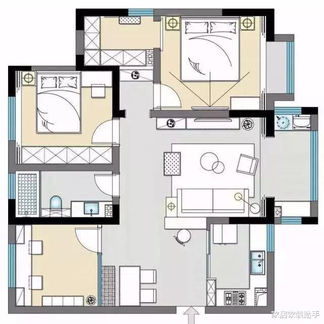 |98㎡简约风装修，独立衣帽间、书房，一眼就爱上，忍不住晒晒！