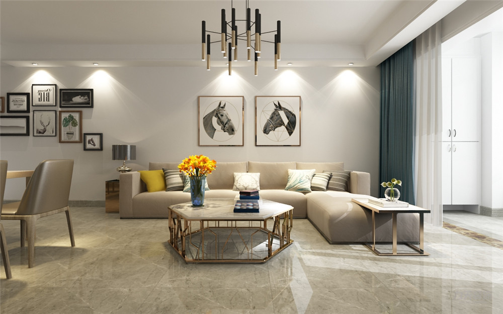 |102平三室两厅装修样板间,大气精致现代风格,忍不住晒晒!