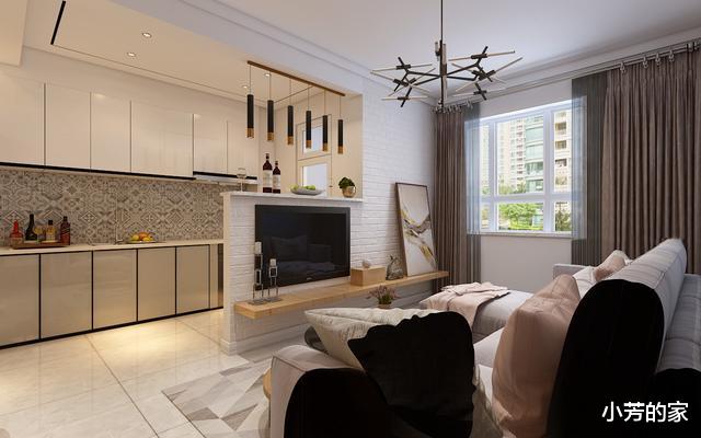|小两居无客厅户型爆改一居室，砸掉1墙俩门，装矮墙客厅超宽敞！