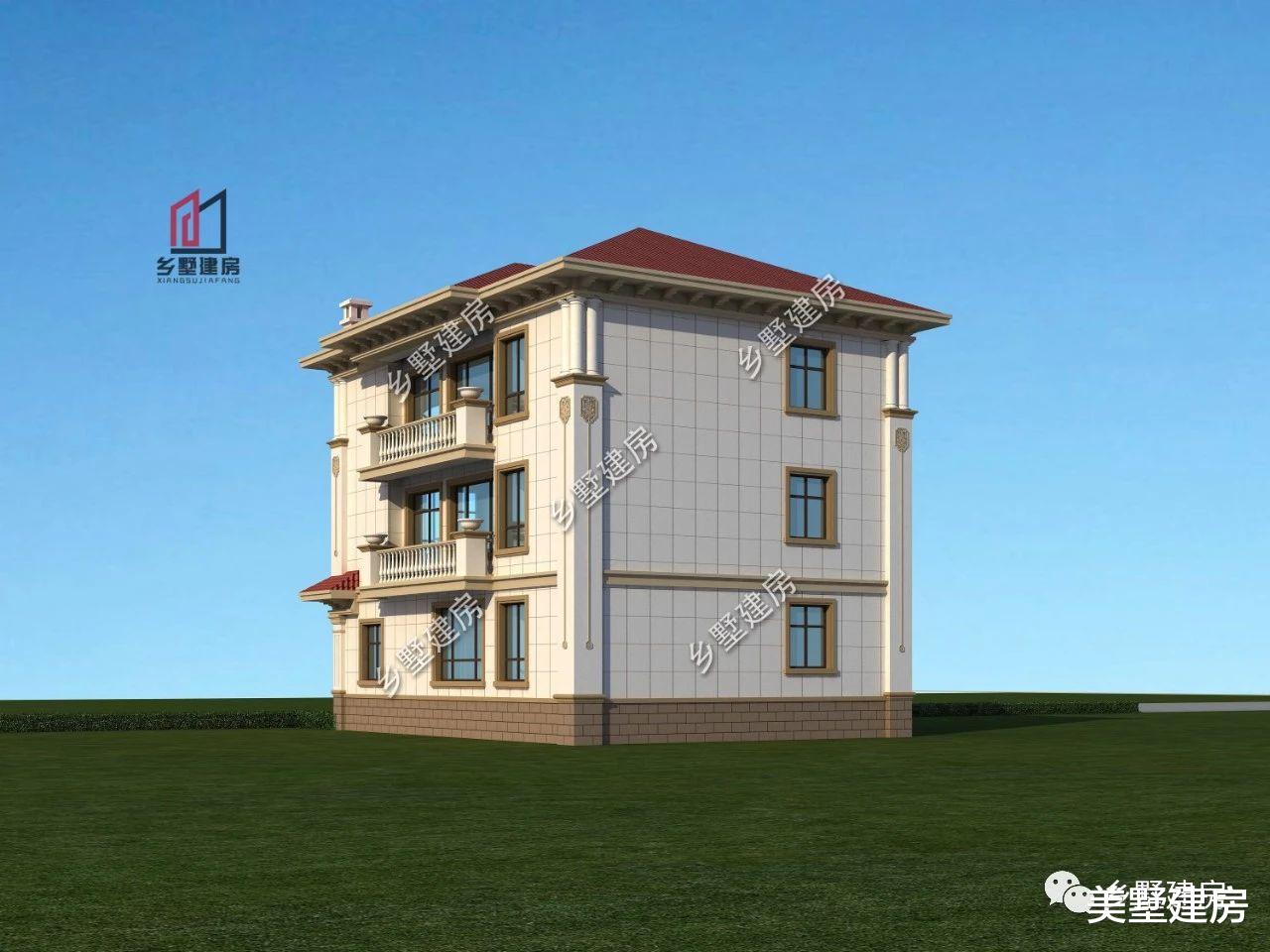 |9.7X12米农村三层小面宽别墅,真正奢华又自然的设计!