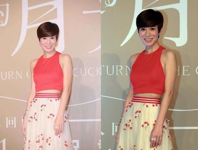 短发|佘诗曼的短发英气十足，虽然穿着女人味十足的纱裙，但还是很帅气