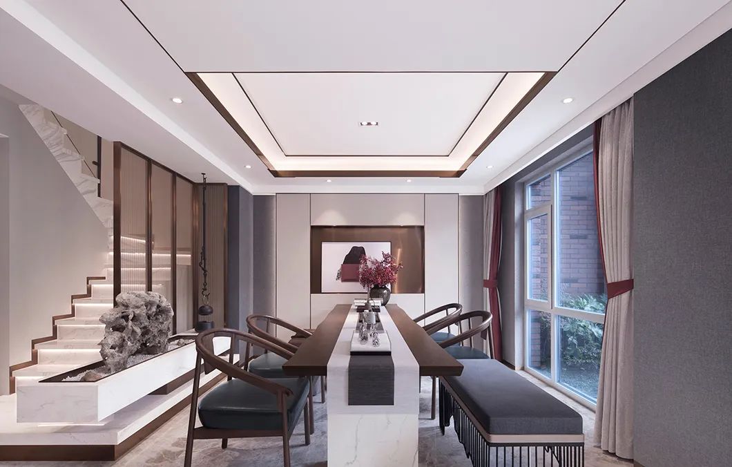 []180㎡新中式叠拼别墅，有诗有远方，属于现代人的诗意生活
