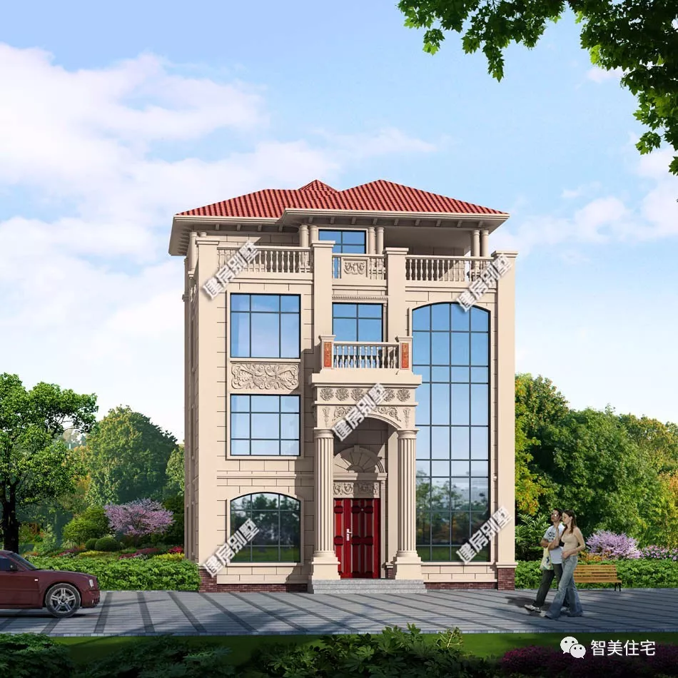 两栋宽10-11米间的四层别墅，第二栋带商铺，居住赚钱两不误