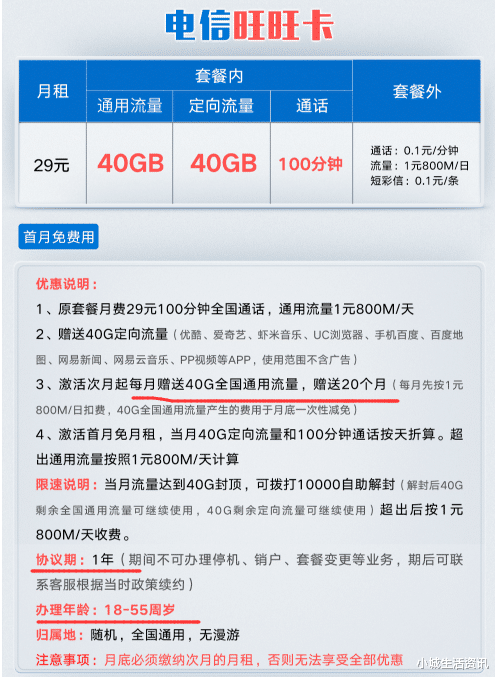 『芯片』电信终于给力！80G流量+100分钟通话仅29元，网友：这简直美滋滋