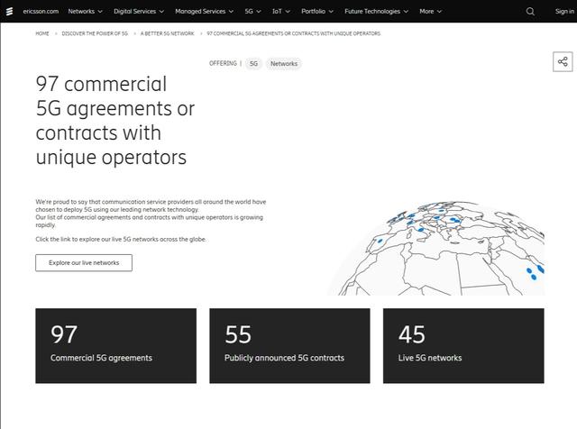 |实现反超？爱立信斩获97个5G商用合同