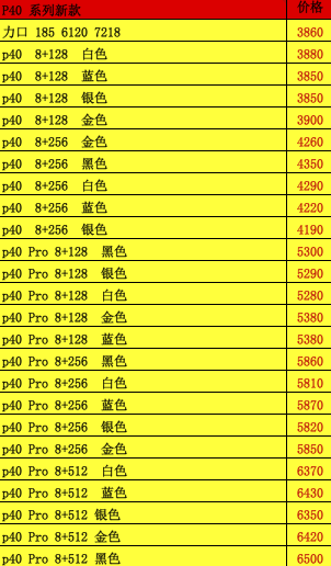 华为mate30▲最近手机降价都很多，华为Mate30系列 p40系列