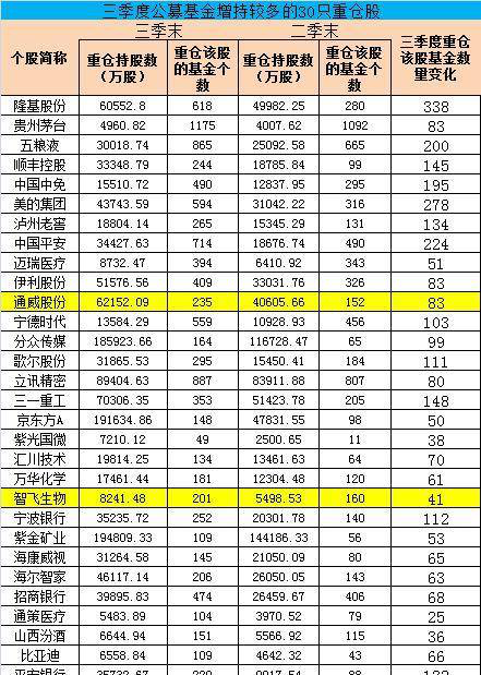 汽车|三季度，机构到底在买啥？这张表格告诉你
