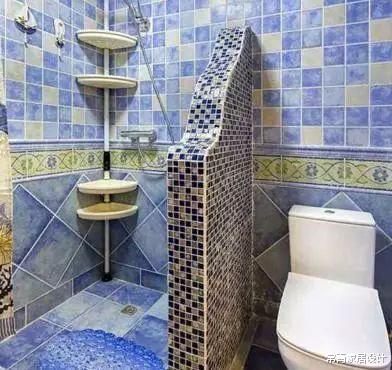 在卫生间里砌一堵小矮墙，成本便宜又实用，完全取代淋浴房了！