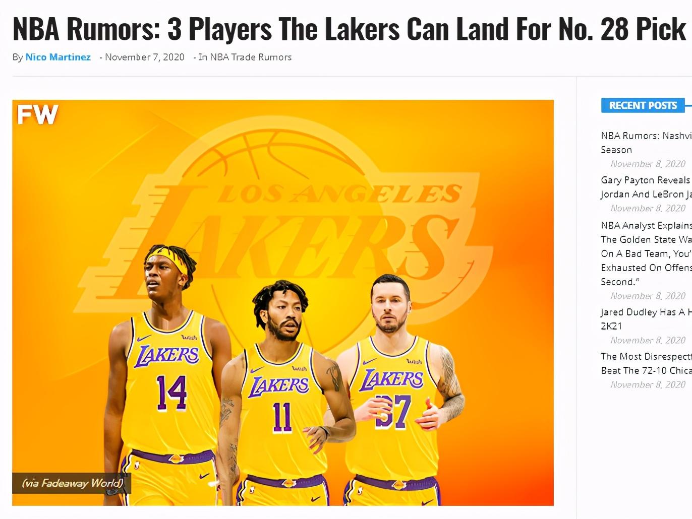 湖人队|为了冠军拼了！湖人三大交易目标正式出炉，宝贵筹码也愿意送走