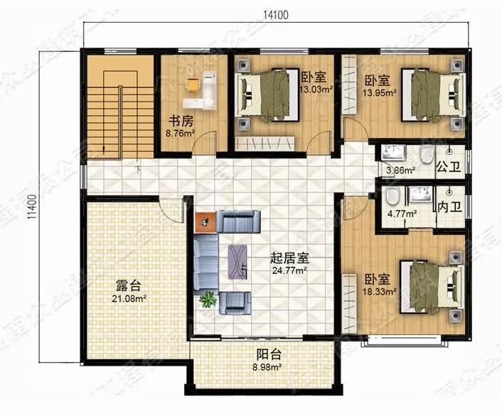 |两款二层农村自建别墅,布局实用,带车库和大露台,村里人都想建