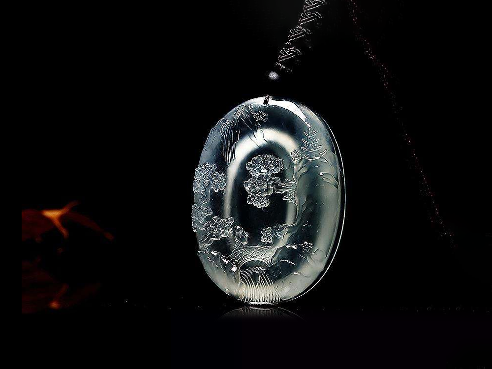 翡翠▲翡翠山水牌，于方寸之间见天地