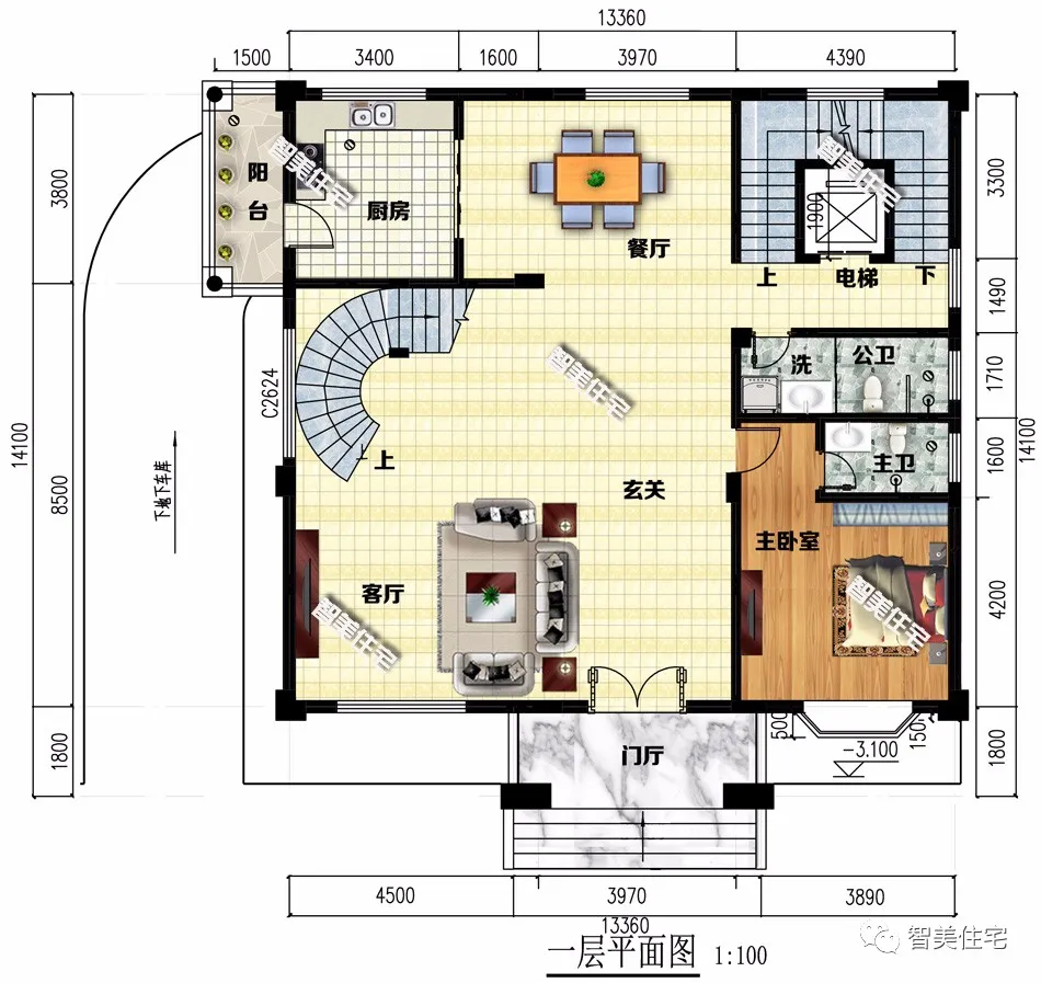 |带地下室设计的两栋豪宅，建在老家有面子，全家人都很风光