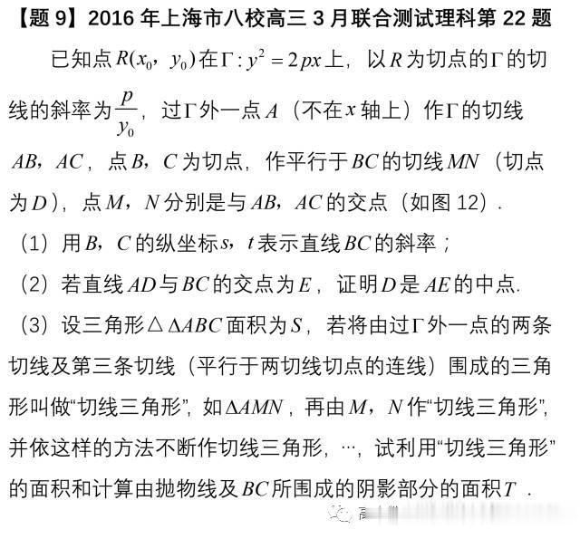 阿基米德:高考数学命题的一个藏宝库----阿基米德三角形