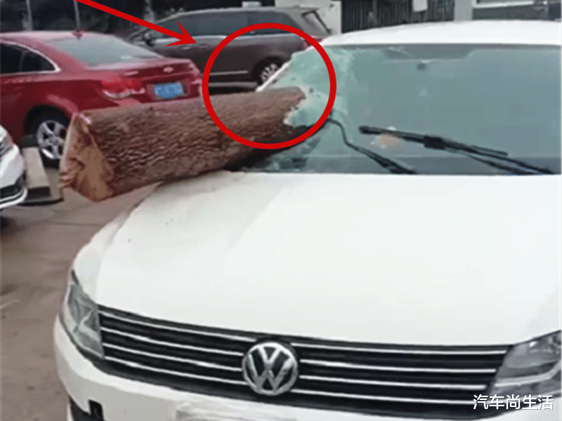 大众朗逸|?大众朗逸被树桩贯穿车身，前后玻璃都干碎，A柱却让人感到欣慰！