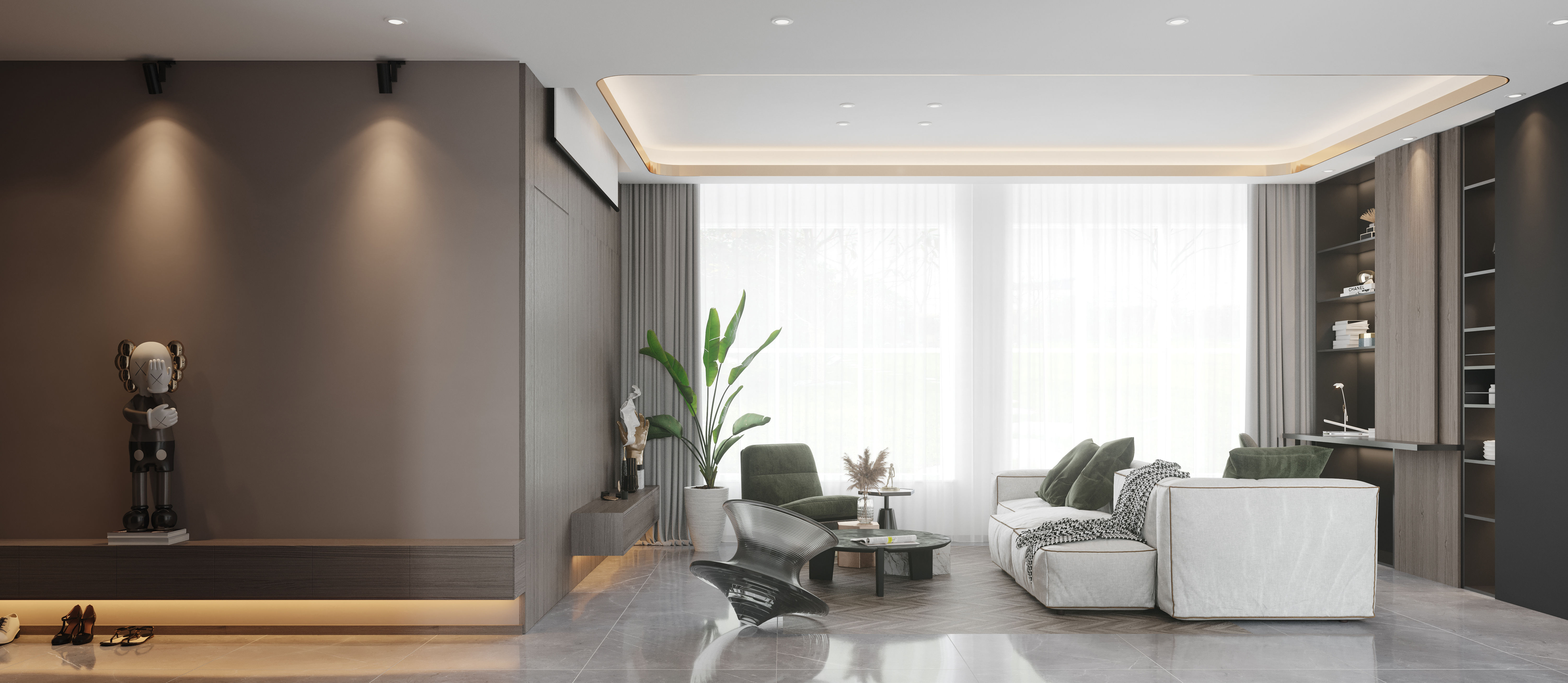 |在现代风格的基础上构筑简约的轻奢,打造一个极度自由与舒适的家