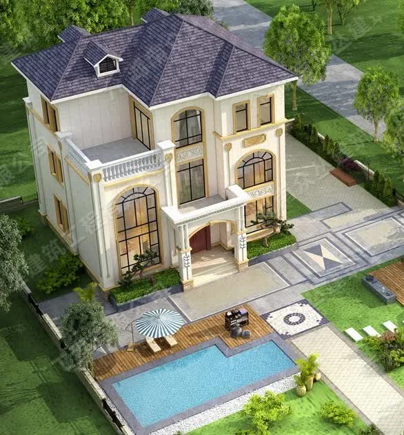 |欧式三层别墅，占地99平，低调又奢华就属这一套，百里挑一的精品