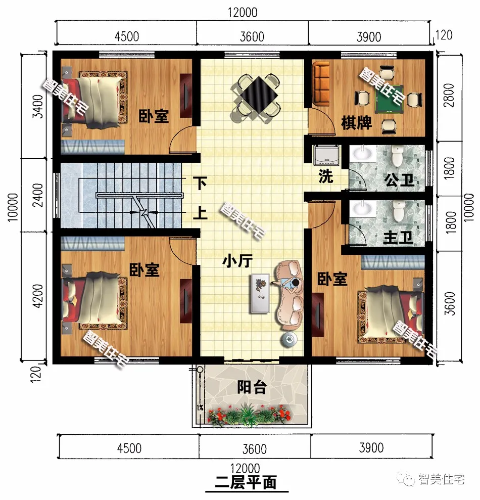 ##面宽12米的农村欧式别墅，第二栋厨房单独建，非常时尚