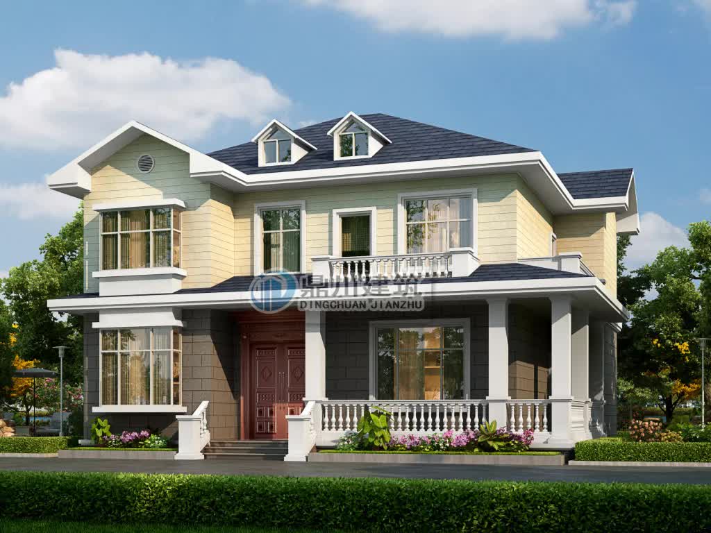 购房置业|农村二层带檐廊别墅，占地156平，外观简约大气，实用上档次