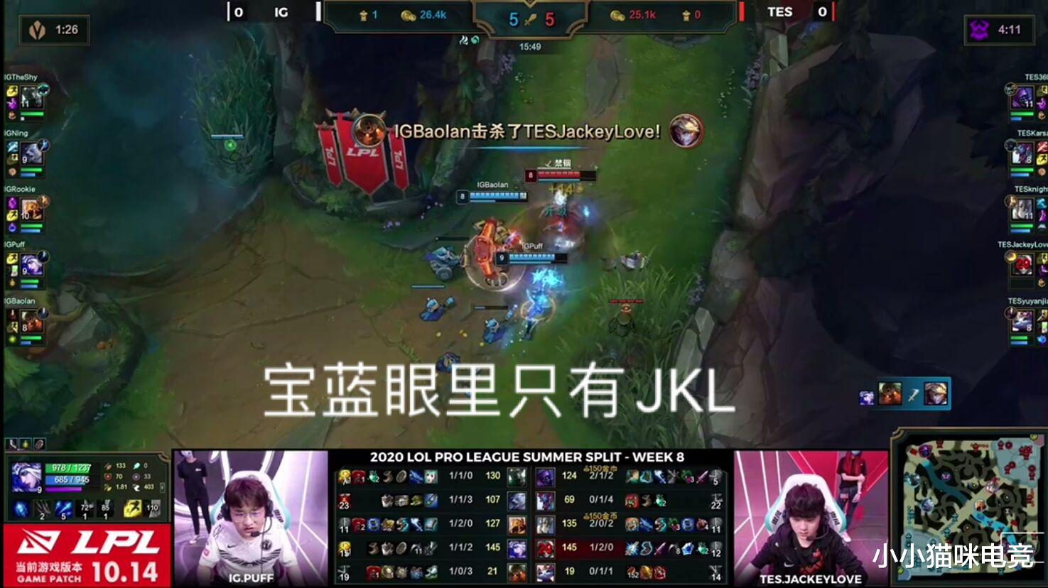 tes战队|IG碾压TES Puff证明自己宝蓝眼里只有JKL JKL表情扎心TS忍不住笑