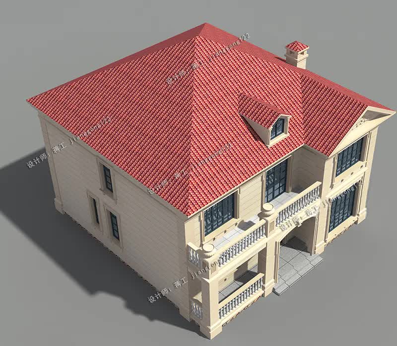 |经典二层欧式别墅，30万盖好别墅，日子红红火火大方，有条件建起