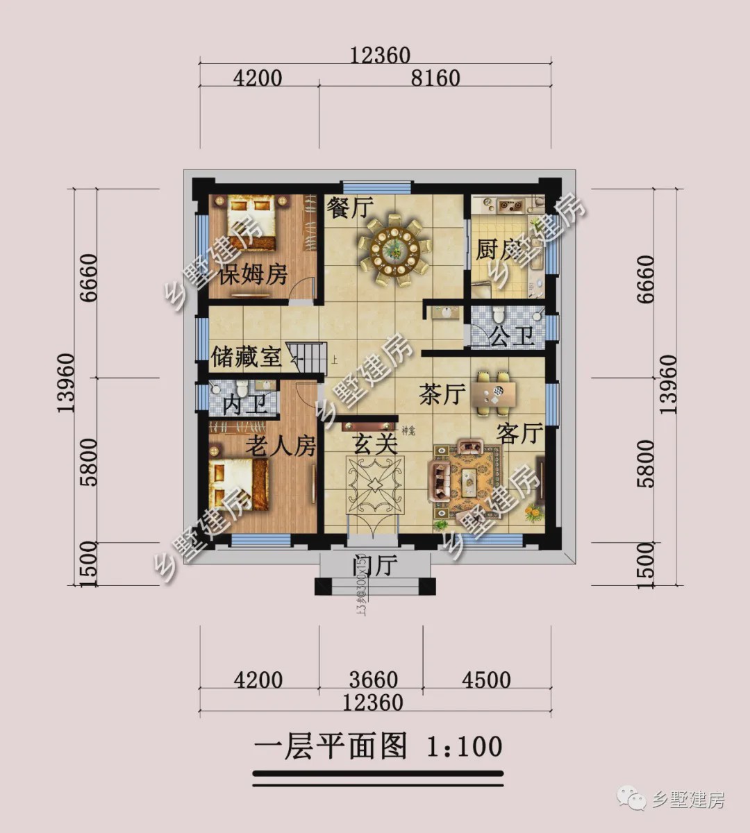 「」小巧精致的新中式别墅，布局实用，不浪费一点空间
