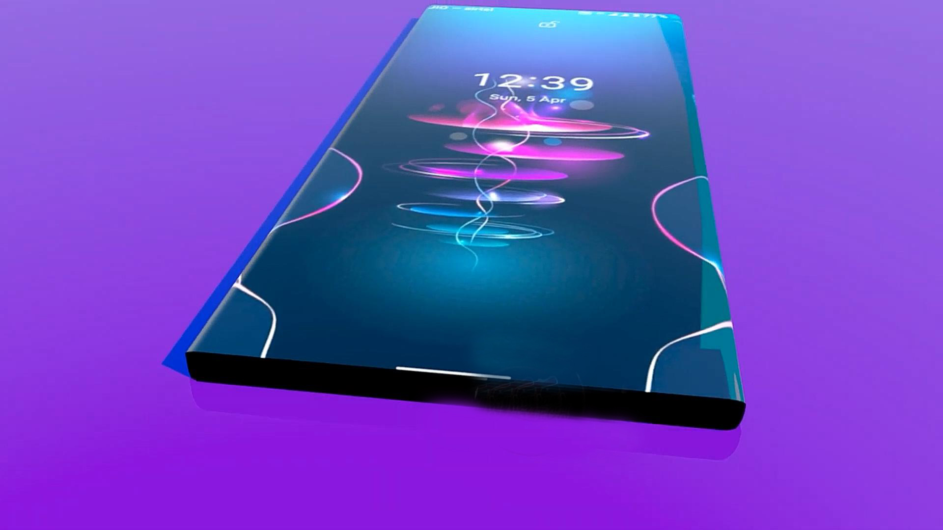 瀑布屏|华为Mate40Pro概念图：瀑布屏覆盖一半机身后盖，另一半是6镜头