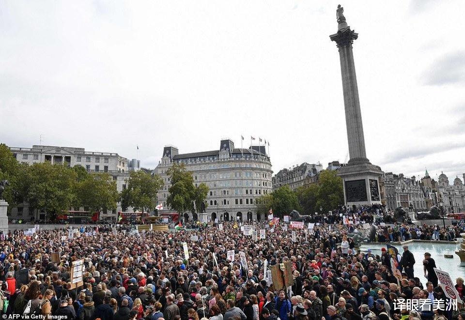 英國新增逾6800例確診，倫敦爆發反封鎖抗議，1.5萬人市中心集結-圖3