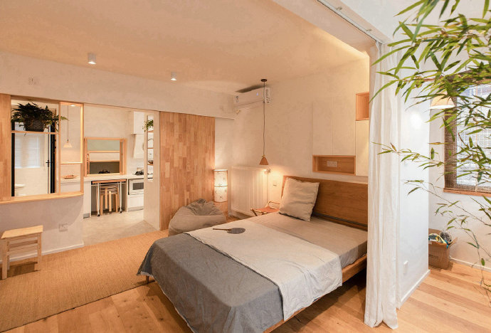 |60㎡小户型改造-现代原木风格简约自然！